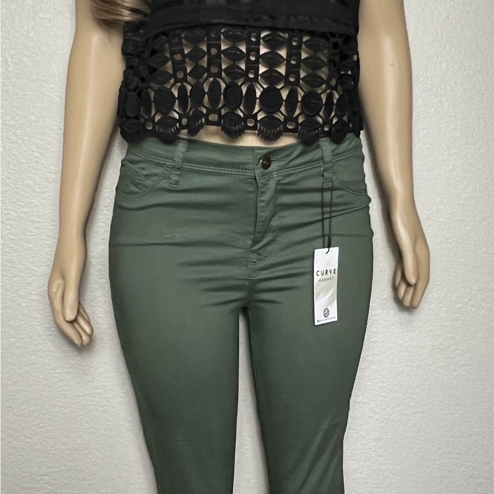 Curve Olive Ankle Jeans for Women